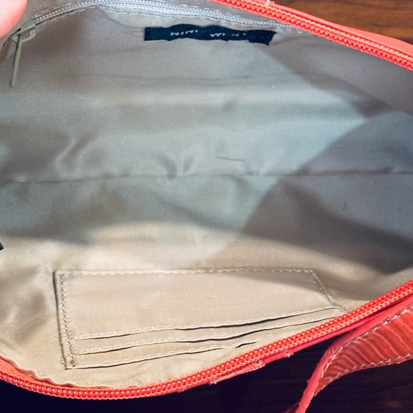 🌟2xHP🌟VTG 2000s Orange Faux Leather Studded Baguette Bag & Wallet Nine West - Picture 5 of 13